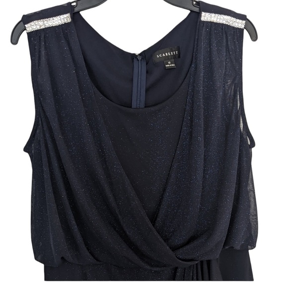 Scarlett navy blue cocktail dress, size 16, sparkle, party event dress - Picture 2 of 12